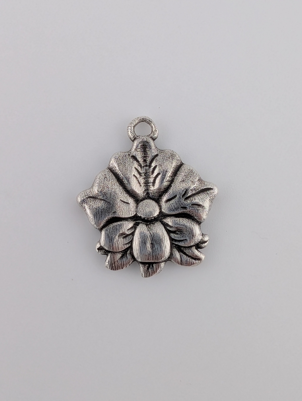 Vintage 925 Sterling Silver Double Sided Flower Charm